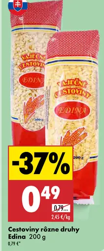 Edina cestoviny rôzne druhy