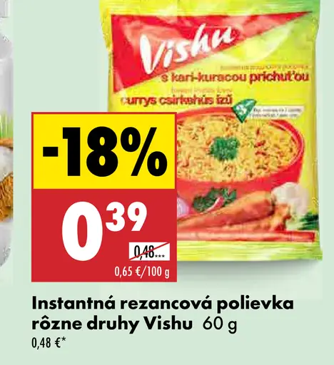 Vishu instantná rezancová polievka rôzne druhy