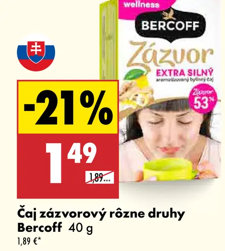 Bercoff wellness zázvor čaj
