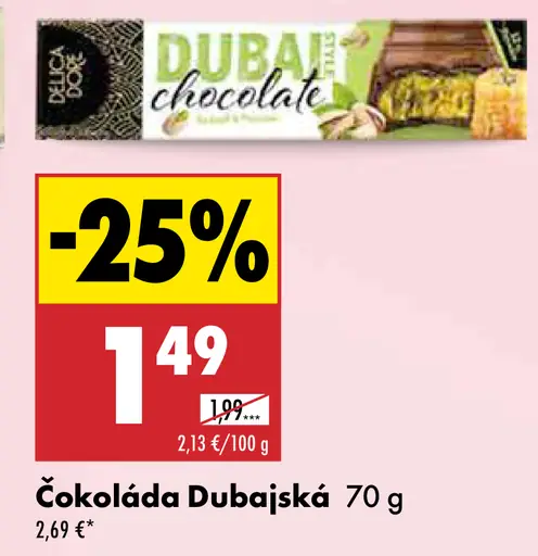 Dubai chocolate čokoláda