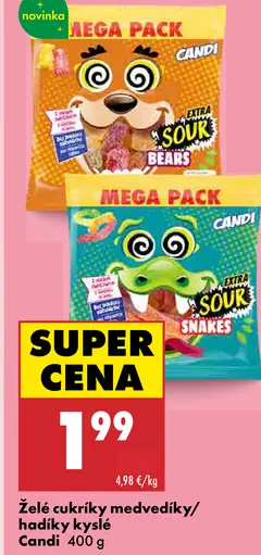 Želé cukríky medvedíky/hadíky Candi