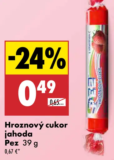 Pez hroznový cukor jahoda