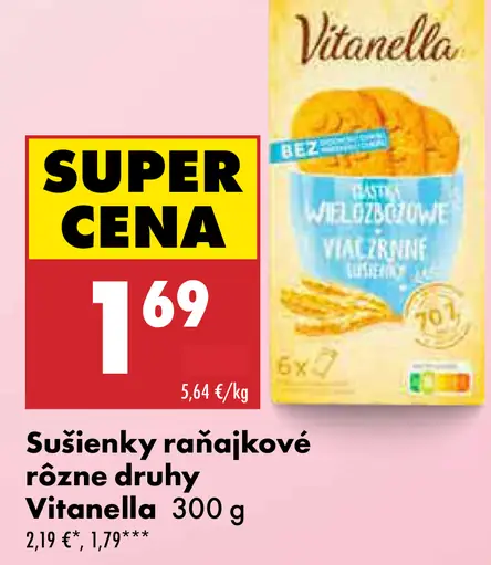 Vitanella Sušienky raňajkové rôzne druhy