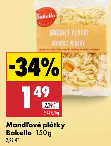 Bakello Mandľové plátky