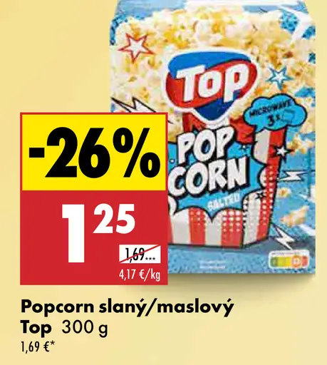 Top popcorn slaný maslový