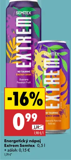 Semtex Energy energetický nápoj Extreme plechovka