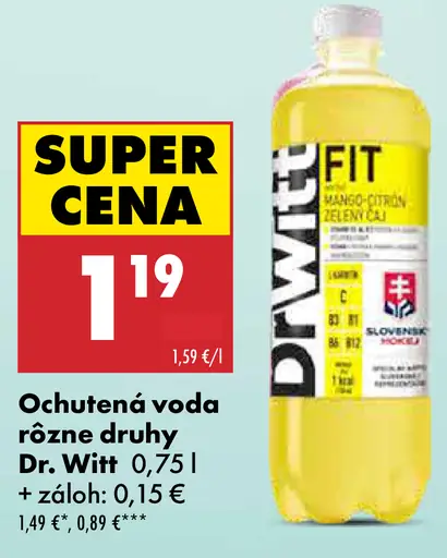 Dr. Witt ochutená voda rôzne druhy