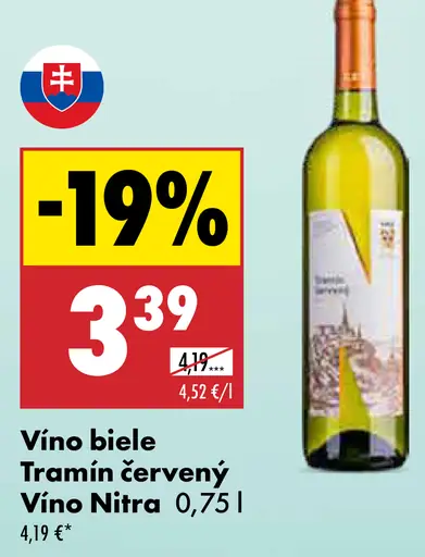 Vino Nitra Tramín červený víno biele