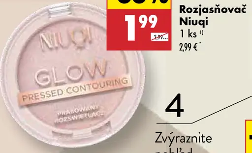 Niuqi rozjasňovač Glow Pressed Contouring