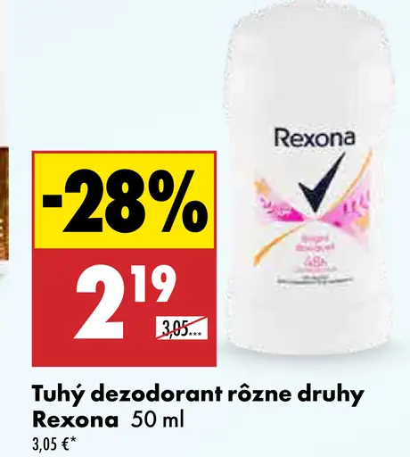 Tuhý dezodorant Rexona rôzne druhy