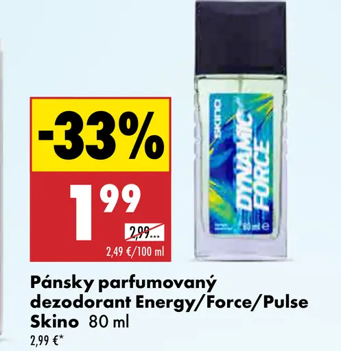 Skino Pánsky parfumovaný dezodorant Energy/Force/Pulse