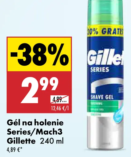 Gillette Series gél na holenie / Gillette Mach3 gél na holenie