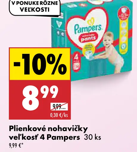 Pampers Plienkové nohavičky veľkosť 4