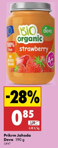Deva Bio organic Príkrm jahoda