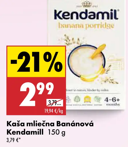 Kendamil mliečna kaša banánová