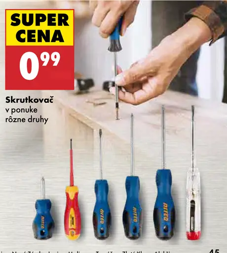 Niteo skrutkovač – rôzne druhy