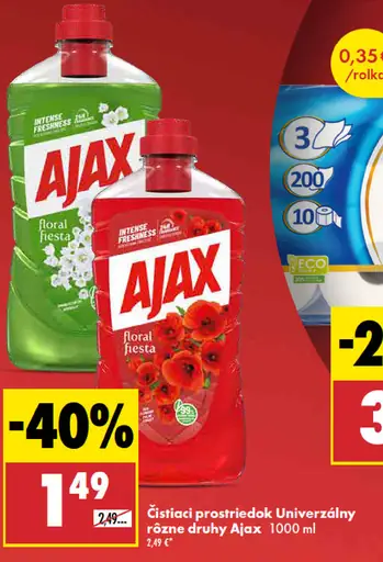 Ajax univerzálny čistiaci prostriedok rôzne druhy