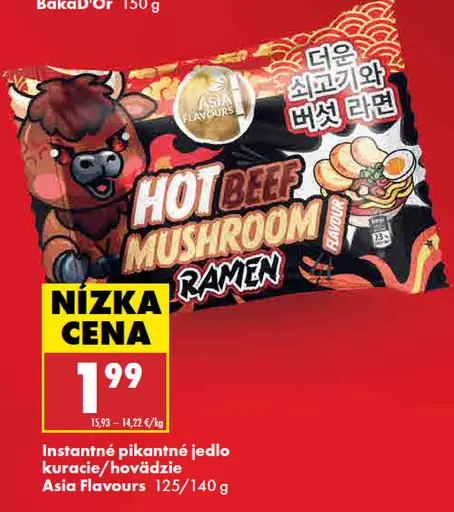 Asia Flavours instantné pikantné jedlo kuracie alebo hovädzie