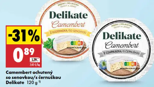 Delikate Camembert ochutený so senovkou / s černuškou