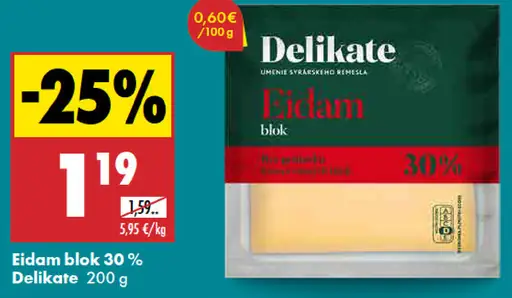 Delikate Eidam blok 30 %