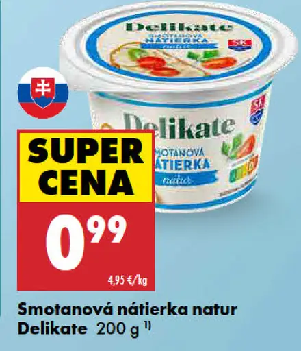 Delikate Smotanová nátierka natur