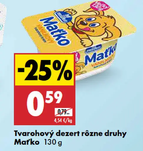 Matko tvarohový dezert rôzne druhy