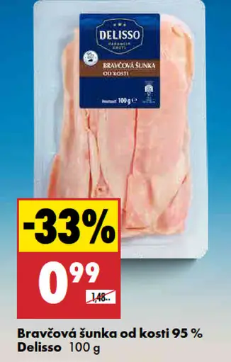 Delisso Bravčová šunka od kosti 95%