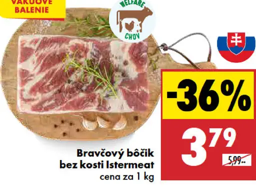 Istermeat Bravčový bôčik bez kosti