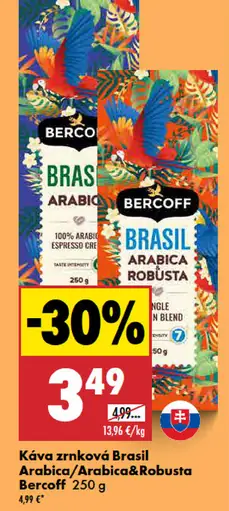 Bercoff Brasil Arabica zrnková káva