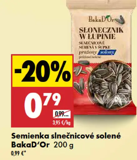 BakaD'Or semienka slnečnicové solené v šupke