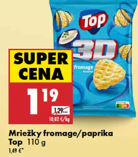 Top Mriežky fromage/paprika