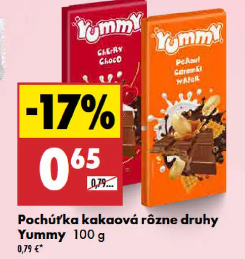 Pochúťka kakaová Yummy rôzne druhy