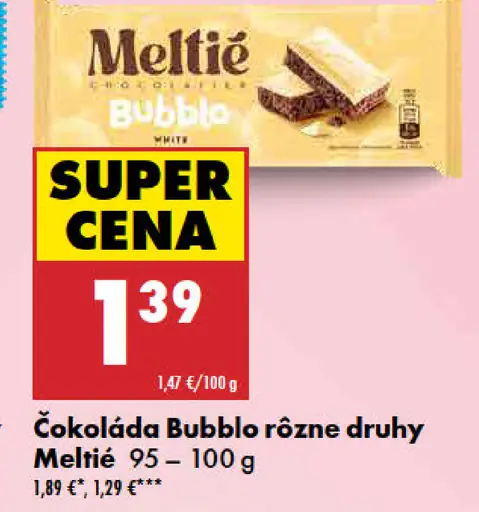 Meltie čokoláda Bubbló rôzne druhy