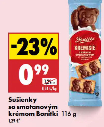 Bonitki Kremisie sušienky so smotanovým krémom