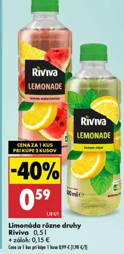 Riviva limonáda rôzne druhy
