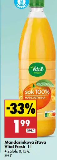 Vital Fresh mandarinková šťava