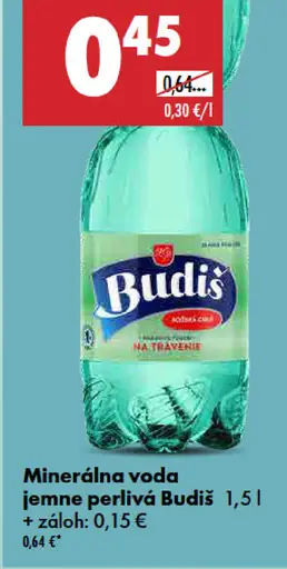 Budiš Prírodná minerálna voda jemne perlivá