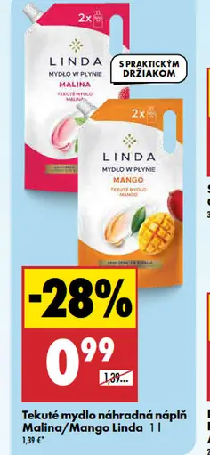 Linda tekuté mydlo náhradná náplň Mango