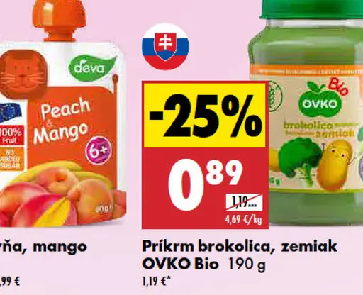 OVKO Bio príkrm brokolica, zemiak