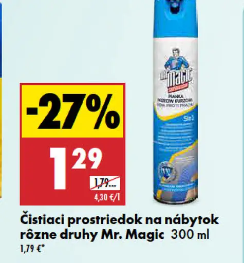 Mr. Magic Čistiaci prostriedok na nábytok rôzne druhy