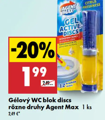 Agent Max Gélový WC blok discs rôzne druhy