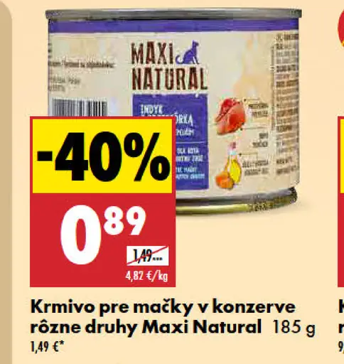 Maxi Natural Krmivo pre mačky v konzerve rôzne druhy