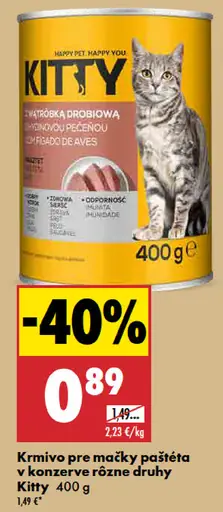 Kitty krmivo pre mačky paštéta