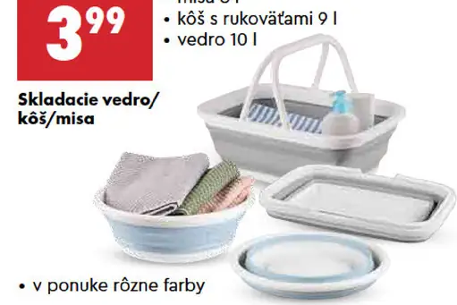 Smukee skladacie vedro/kôš/misa