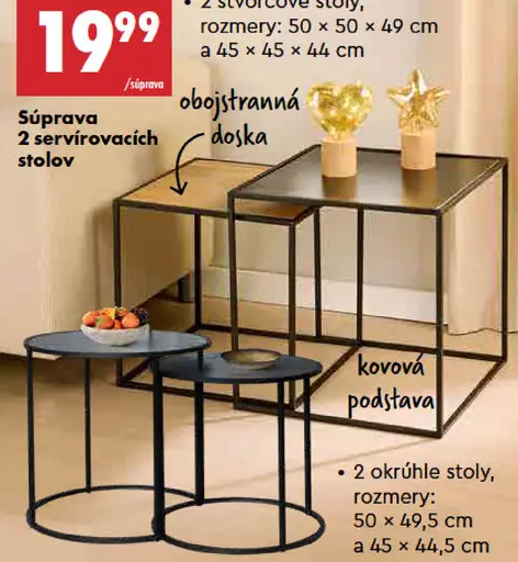 Smukke súprava 2 servírovacích stolov