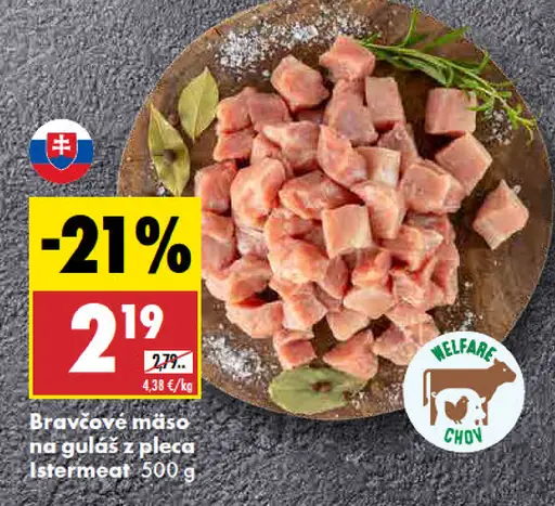 Istermeat Bravčové mäso na guláš
