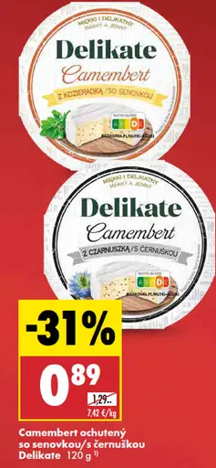 Delikate Camembert ochutený so senovkou