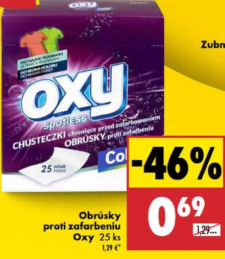 Obrúsky proti zafarbeniu OXY