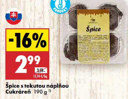 Cukráreň špice s tekutou náplňou