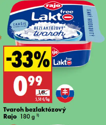 Rajo Bezlaktózový tvaroh